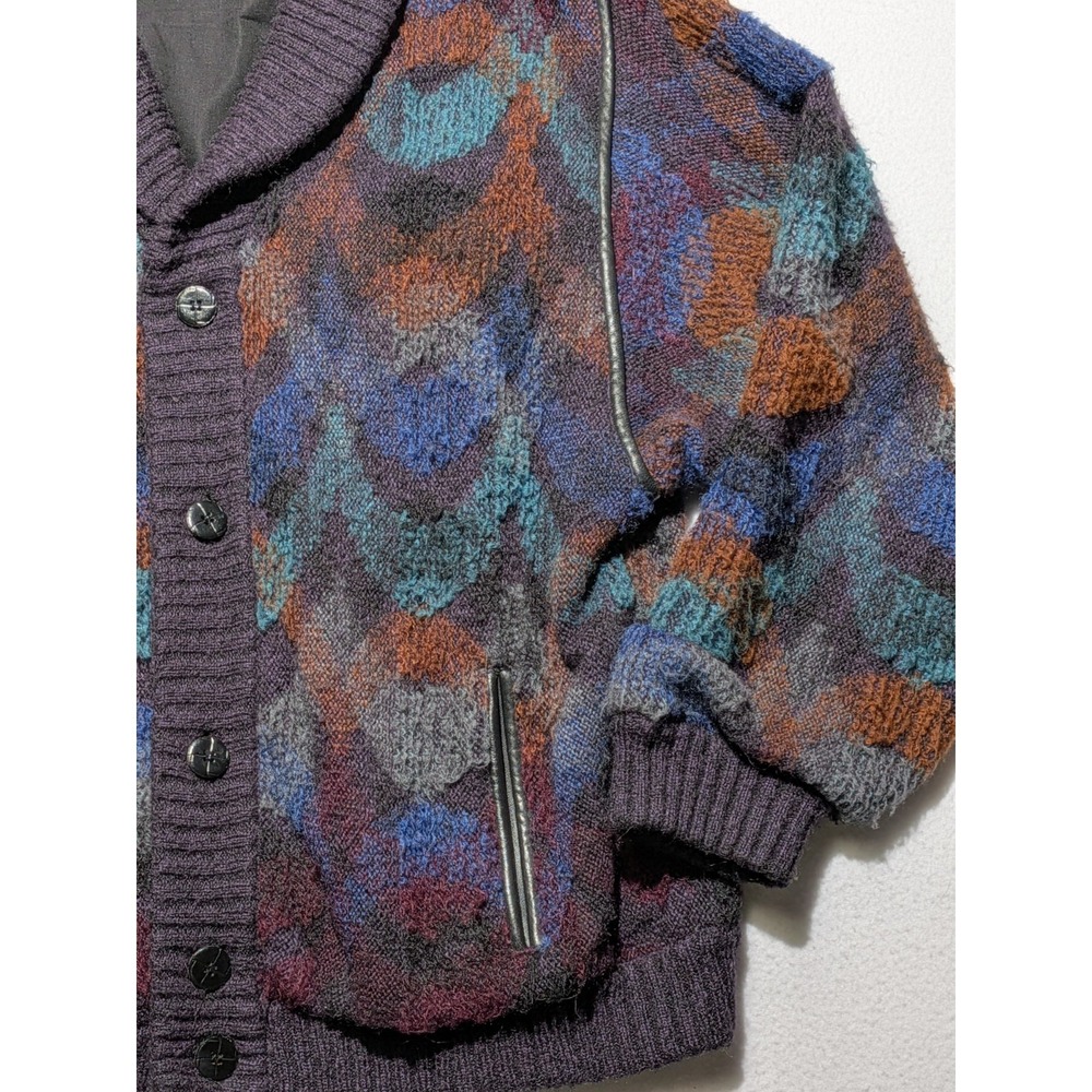 Vintage La Squadra Monte Carlo Mohair Cardigan Jacket Italy Abstract Knit... - Picture 8 of 16